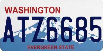 WA license plate ATZ6685