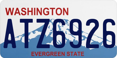 WA license plate ATZ6926