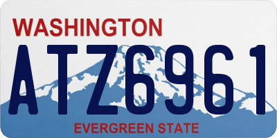 WA license plate ATZ6961