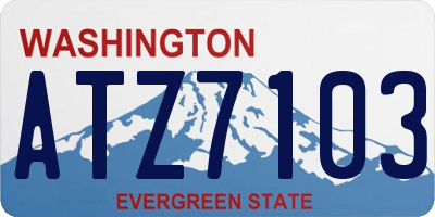 WA license plate ATZ7103