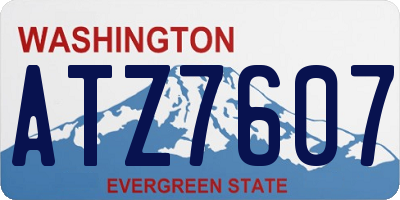 WA license plate ATZ7607