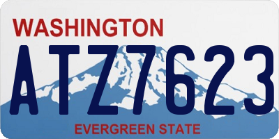 WA license plate ATZ7623
