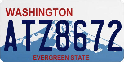 WA license plate ATZ8672