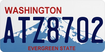 WA license plate ATZ8702