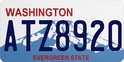 WA license plate ATZ8920