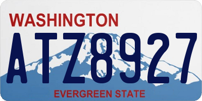 WA license plate ATZ8927