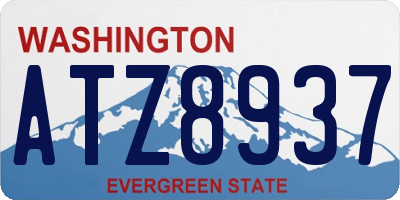 WA license plate ATZ8937