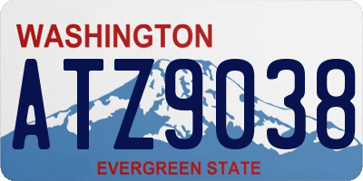 WA license plate ATZ9038