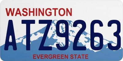 WA license plate ATZ9263
