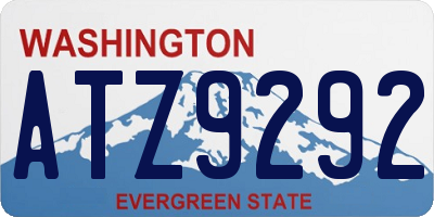 WA license plate ATZ9292