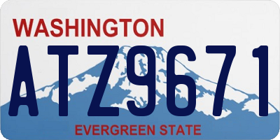 WA license plate ATZ9671