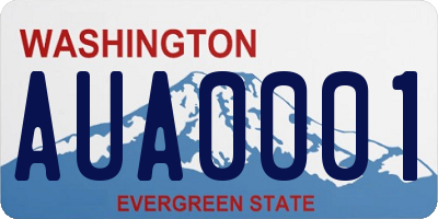 WA license plate AUA0001
