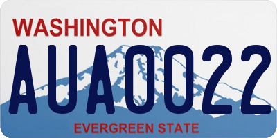 WA license plate AUA0022