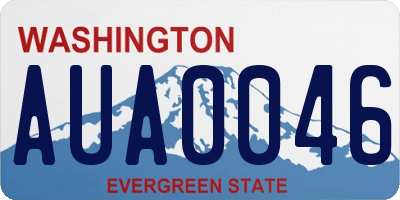 WA license plate AUA0046