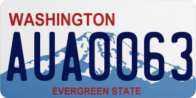 WA license plate AUA0063
