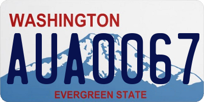 WA license plate AUA0067