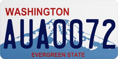 WA license plate AUA0072
