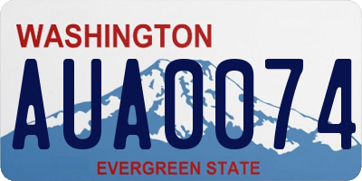WA license plate AUA0074