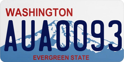 WA license plate AUA0093