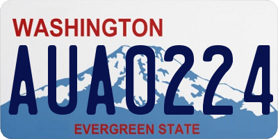 WA license plate AUA0224