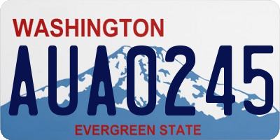 WA license plate AUA0245