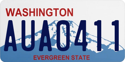 WA license plate AUA0411
