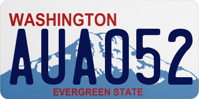 WA license plate AUA052