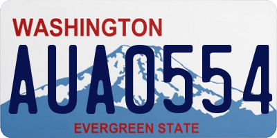 WA license plate AUA0554