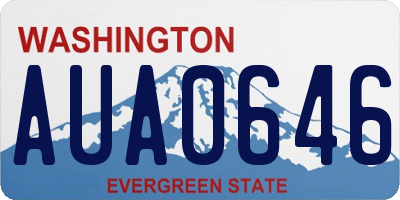 WA license plate AUA0646