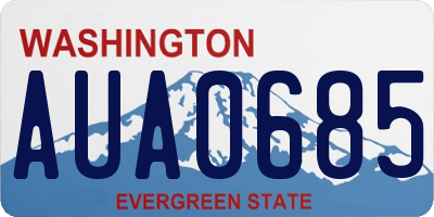 WA license plate AUA0685