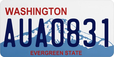WA license plate AUA0831