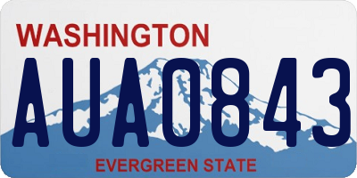 WA license plate AUA0843