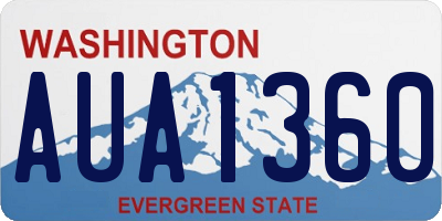WA license plate AUA1360