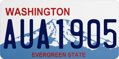 WA license plate AUA1905