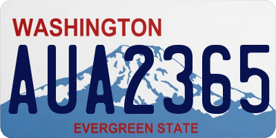 WA license plate AUA2365
