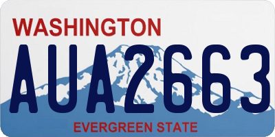 WA license plate AUA2663