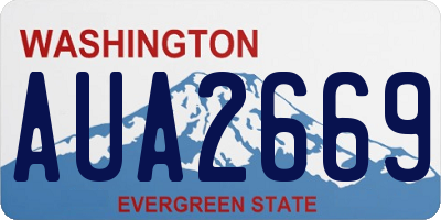 WA license plate AUA2669