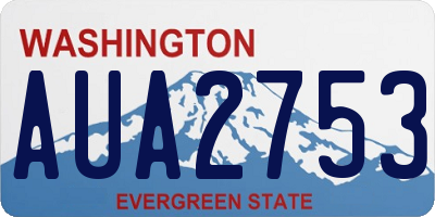 WA license plate AUA2753