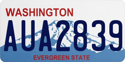 WA license plate AUA2839