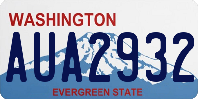 WA license plate AUA2932