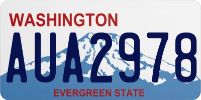 WA license plate AUA2978