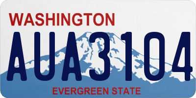 WA license plate AUA3104