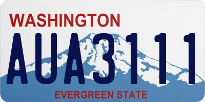 WA license plate AUA3111