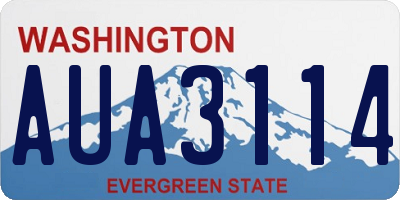 WA license plate AUA3114