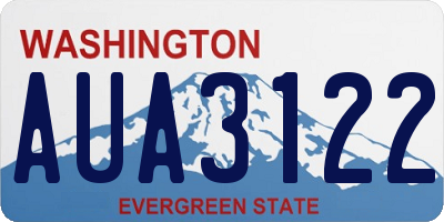 WA license plate AUA3122