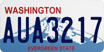 WA license plate AUA3217