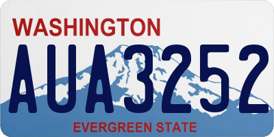 WA license plate AUA3252