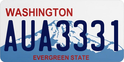 WA license plate AUA3331