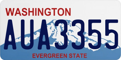 WA license plate AUA3355