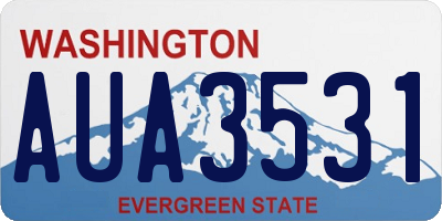 WA license plate AUA3531